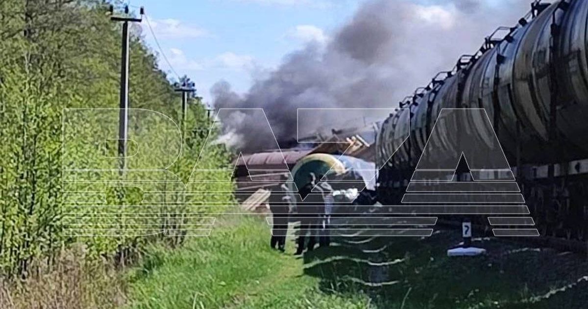 Поезд (грузовой) сошел с путей в Брянской области. Вероятен подрыв путей