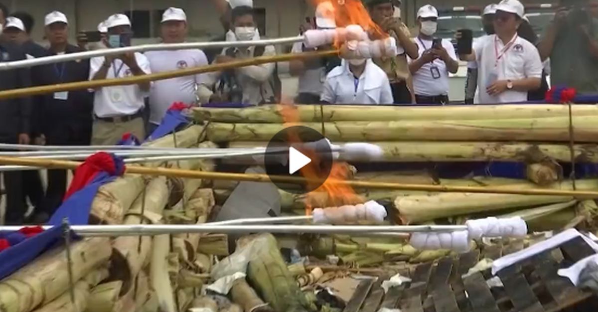 Зрелище не для слабонервных наркобаронов: торжественное сожжение 6 тонн зелья в Камбодже