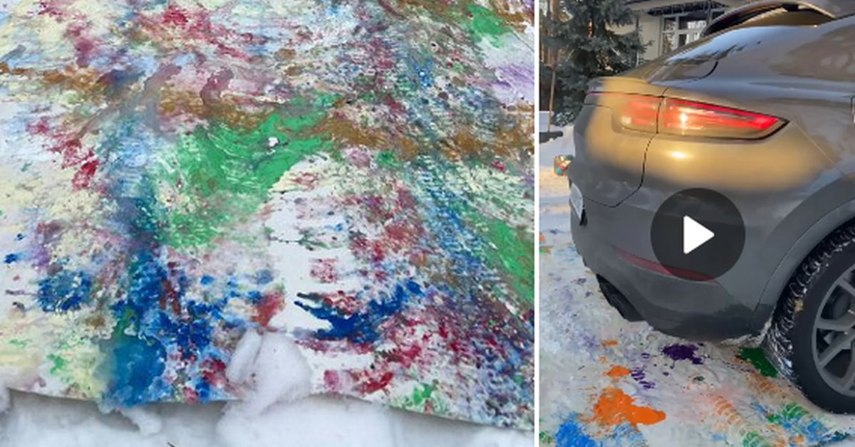 Скандал в мире современной живописи: утеряно полотно, написанное колесами авто