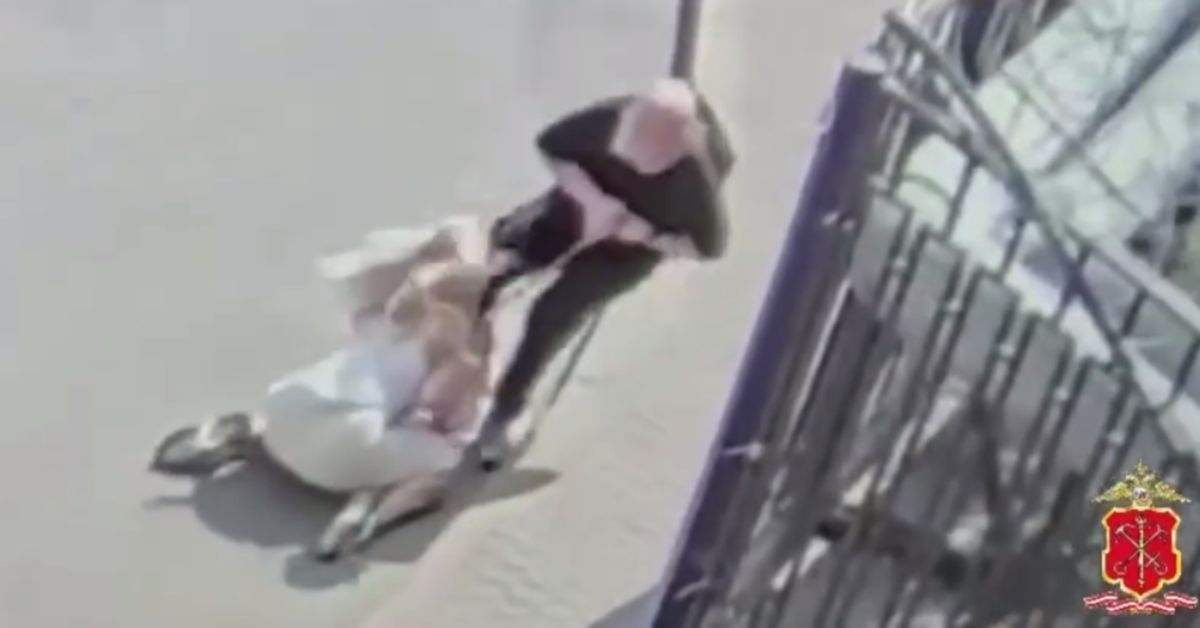 Видеофакт: элегантная блондинка свирепо защищает ₽0,5 млн от уличного грабителя