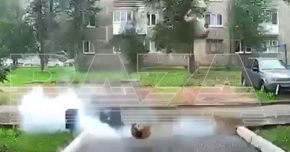 Ой, что это?! Взрыв пивной кеги при падении мужичка, несущего сокровище домой