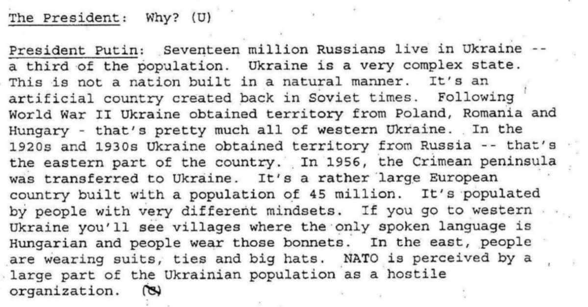 Документы: Путин предостерегал США от приема Украины в НАТО... куда сам был не прочь вступить