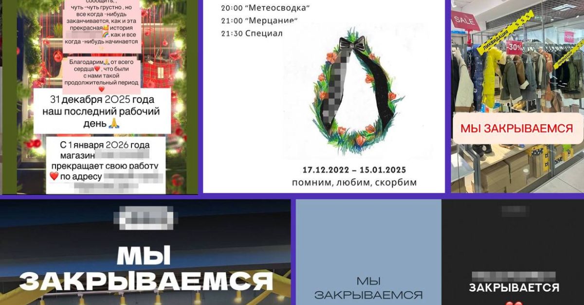 В России — массовое закрытие торговых точек, кафе, сервисов...