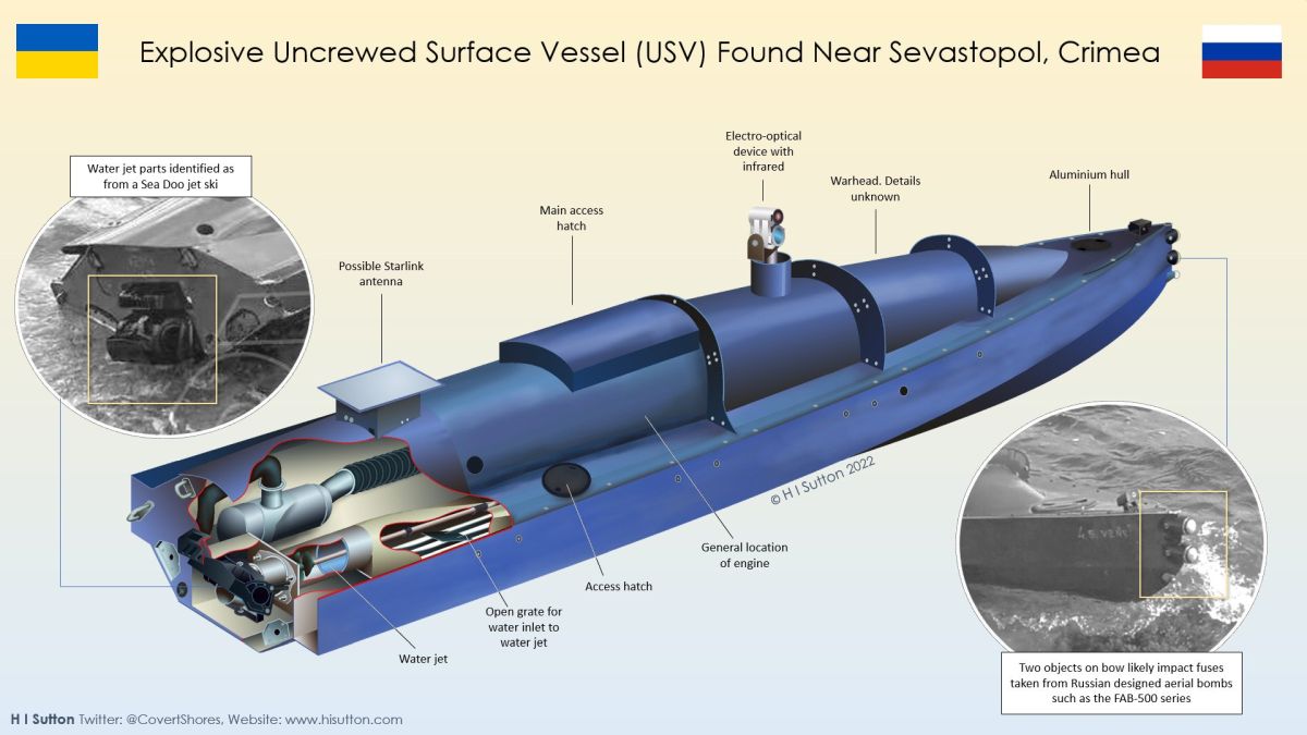Конструкция морского беспилотника, применяемого ВСУ